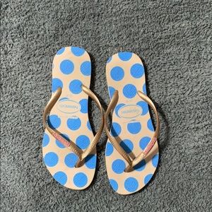 Polka Dot Havaiana Flip Flops Size 9/10